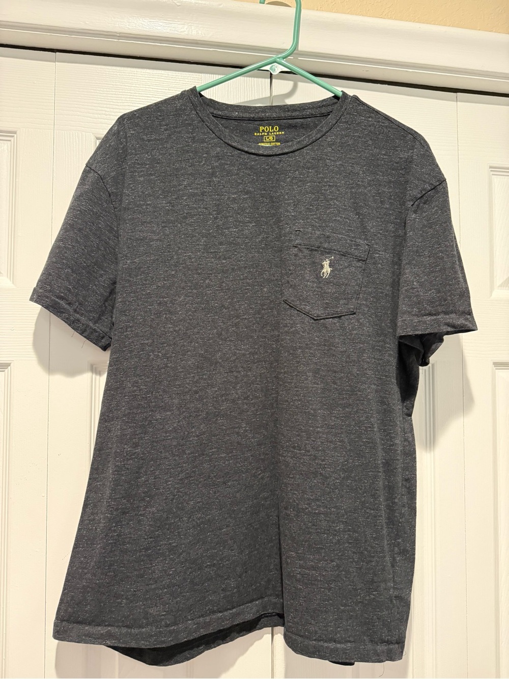Polo by Ralph Lauren Men's Charcoal Heather Pocket Tee
